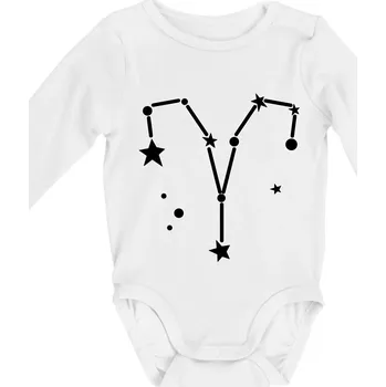 Souhvězdí - Aries - Beran - Body kojenecké s dlouhým rukávem - Dlouhý r. 6-12 měs ( Bílá )