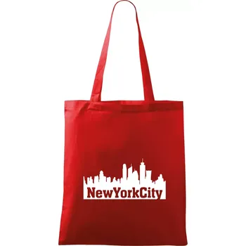 Nákupní taška New York City silueta - Taška bavlněná - 42 x 38 cm ( Červená )