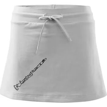 Dámská sukně Klarinet nápis - Sportovní sukně - two in one - XL ( Bílá )