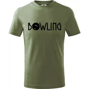 Chlapecké tričko Bowling nápis - Tričko dětské bavlněné - 104-110cm / 3-4 roky ( Khaki )