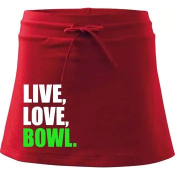 Dámská sukně Live, Love, Bowl - Sportovní sukně - two in one - M ( Červená )