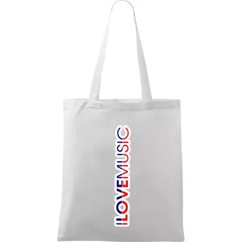 I love music na výšku - Taška bavlněná - 42 x 38 cm ( Bílá )