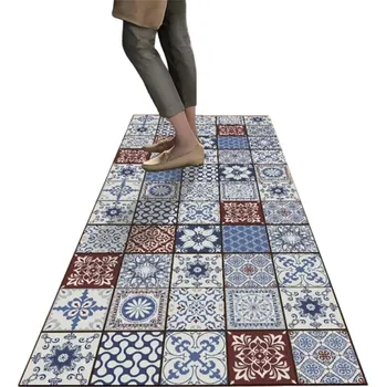 Koberec Protiskluzový koberec 50x160 cm Kuchyňská rohožka Retro design Dlouhý koberec do kuchyně Koupelny Ložnice Vstupní chodby Rohož dekorace
