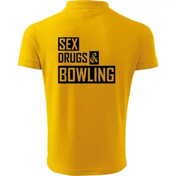 Pánská košile Sex drugs bowling - Polokošile pánská Pique Polo 203 - S ( Žlutá )
