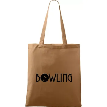 Nákupní taška Bowling nápis - Taška bavlněná - 42 x 38 cm ( Cappuccino )