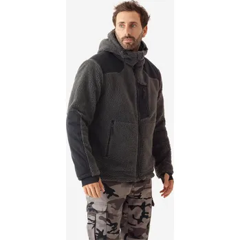 Pánská mikina SOLOGNAC Fleecová hřejivá bunda s beránkem Sherpa 900 3XL ŠEDÁ