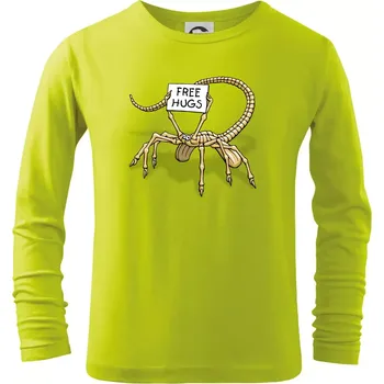 Dětská móda Vetřelec - free hugs (Hana-creative) - Triko dětské Long Sleeve - 158 cm/12 let ( Limetková )