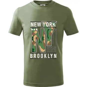 Chlapecké oblečení New York Brooklyn - maskáč - Tričko dětské bavlněné - 158 cm/12 let ( Khaki )