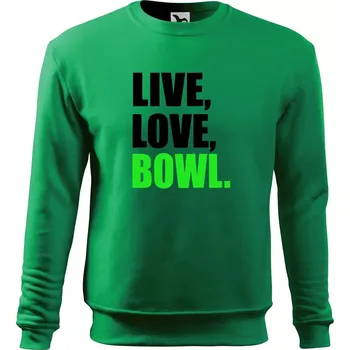 Chlapecké tričko Live, Love, Bowl - Mikina Essential dětská - 146 cm/10 let ( Středně zelená )