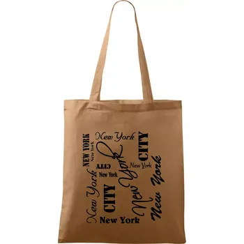 Nákupní taška New York City font - Taška bavlněná - 42 x 38 cm ( Cappuccino )