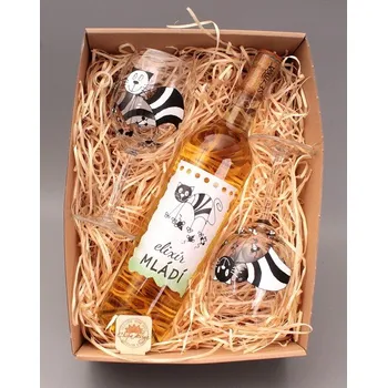 Víno Dárkový balíček - víno + 2 skleničky, Elixír mládí víno: Tramín červený - polosladké