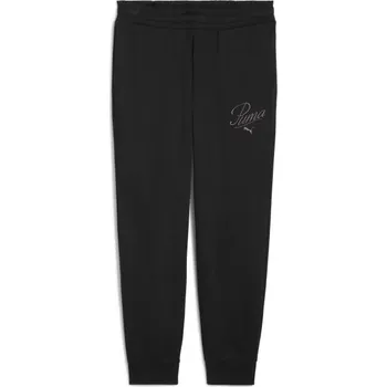 Dámské tepláky Puma ESSENTIALS SCRIPT SWEAT PANTS FL L Černá, Stříbrná