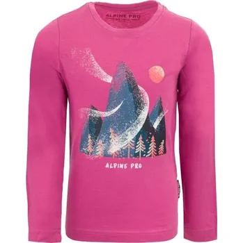 Dětské triko ALPINE PRO VERMO 128/134 Růžová, Černá
