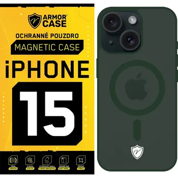 Pouzdro na mobilní telefon ArmorCase Ochranné zadní pouzdro Magnetic Case pro iPhone 15 Barva: Zelená