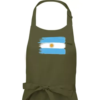 Kuchyňská zástěra Argentina vlajka kreslená štětkou - Pánská zástěra na vaření - Univerzální velikost ( Khaki )