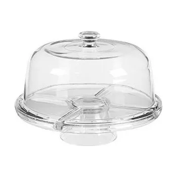 Skleněný talíř na noze dělený