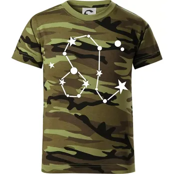 Chlapecké oblečení Souhvězdí - Leo - Lev - Dětské maskáčové triko - 134 cm/8 let ( Zelený maskáč )