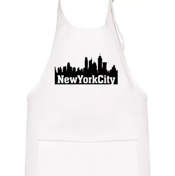 Kuchyňská zástěra New York City silueta - Dětská zástěra na vaření - Univerzální velikost ( Bílá )