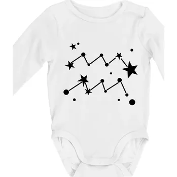 Souhvězdí - Aquarius - Vodnář - Body kojenecké s dlouhým rukávem - Dlouhý r. 6-12 měs ( Bílá )