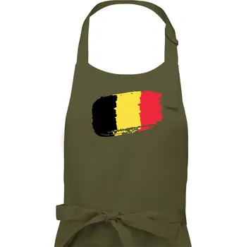 Kuchyňská zástěra Belgie vlajka - Dámská zástěra na vaření - Univerzální velikost ( Khaki )