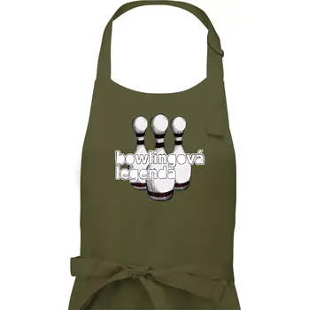 Kuchyňská zástěra Bowlingová legenda - Pánská zástěra na vaření - Univerzální velikost ( Khaki )
