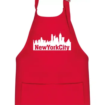 Kuchyňská zástěra New York City silueta - Dětská zástěra na vaření - Univerzální velikost ( Červená )