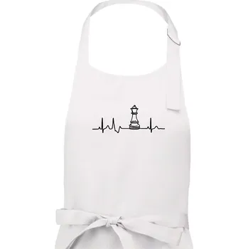 Kuchyňská zástěra EKG Šachové figurky - dáma - Dámská zástěra na vaření - Univerzální velikost ( Bílá )
