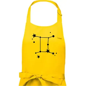 Kuchyňská zástěra Souhvězdí - Gemini - Blíženci - Pánská zástěra na vaření - Univerzální velikost ( Žlutá )