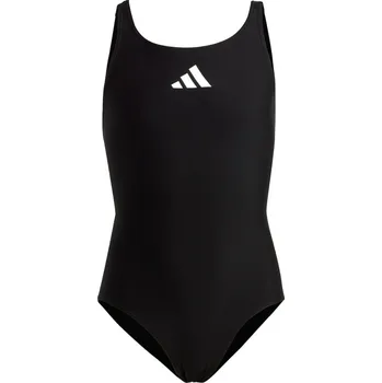 Dívčí plavky adidas Solid Small Logo Swimsuit Black/White 7-8 Years