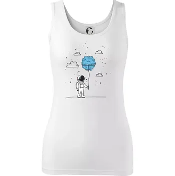 Dámské oblečení Astronaut s balónkem - Dámské tílko - L ( Bílá )