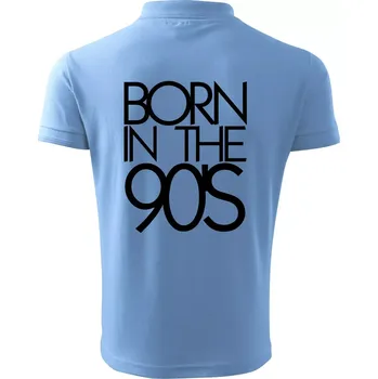 Pánská košile Born In The 90's - Polokošile pánská Pique Polo 203 - 4XL ( Pyžamově světlá modrá )