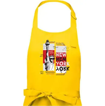 Kuchyňská zástěra New york socha - Dámská zástěra na vaření - Univerzální velikost ( Žlutá )