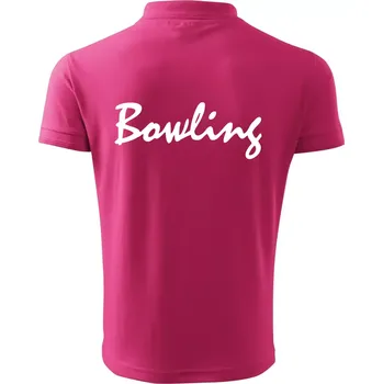 Pánská košile Bowling nápis psací - Polokošile pánská Pique Polo 203 - 4XL ( Purpurová )