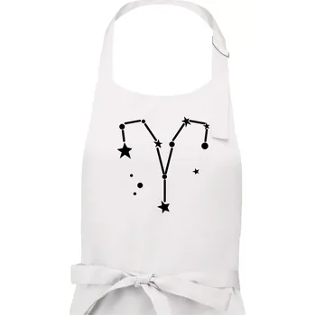 Kuchyňská zástěra Souhvězdí - Aries - Beran - Pánská zástěra na vaření - Univerzální velikost ( Bílá )