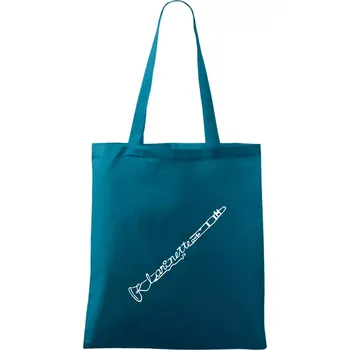 Klarinet nápis - Taška bavlněná - 42 x 38 cm ( Petrolejová )