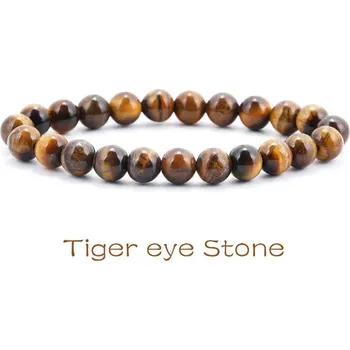 Náramek Náramek s korálků z přírodního minerálu | náramek, šperk - Kámen tygřího oka , 17–17,5 cm , 8mm Beads
