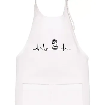 Kuchyňská zástěra EKG Šachové figurky - Jezdec - Dětská zástěra na vaření - Univerzální velikost ( Bílá )