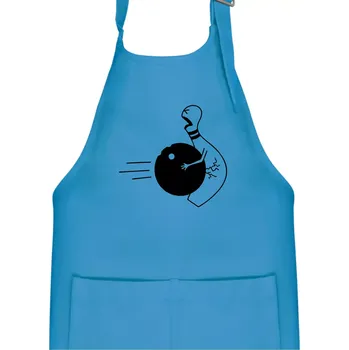 Kuchyňská zástěra Koule vs kuželka - Dětská zástěra na vaření - Univerzální velikost ( Světlý tyrkys )
