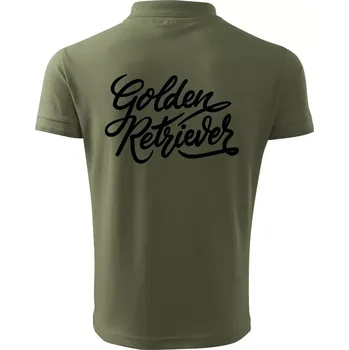 Pánská košile Golden retriever - nápis okrasný - Polokošile pánská Pique Polo 203 - 2XL ( Khaki )