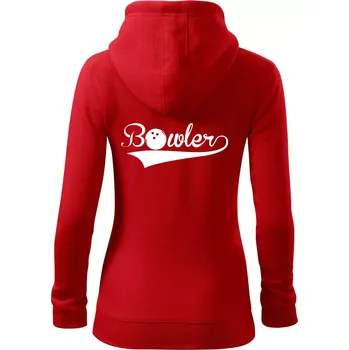 Dámská mikina Bowler - Dámská mikina trendy zipper s kapucí - XS ( Červená )