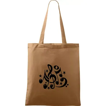 Noty a hvězdy - Taška bavlněná - 42 x 38 cm ( Cappuccino )