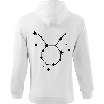 Pánská mikina Souhvězdí - Taurus - Býk - Mikina s kapucí na zip trendy zipper - S ( Bílá )