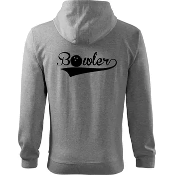 Pánská mikina Bowler - Mikina s kapucí na zip trendy zipper - L ( Tmavě šedý melír )