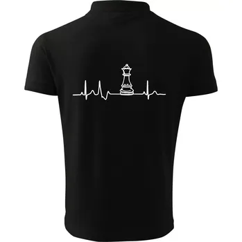 Pánská košile EKG Šachové figurky - dáma - Polokošile pánská Pique Polo 203 - 4XL ( Černá )