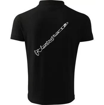 Pánská košile Klarinet nápis - Polokošile pánská Pique Polo 203 - 5XL ( Černá )