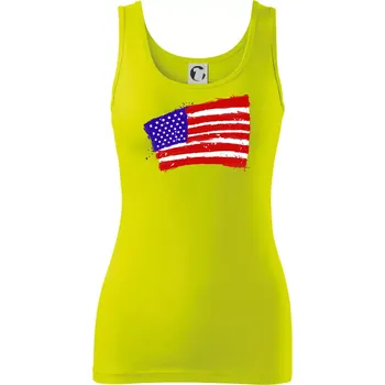 Americká vlajka ohnutá - Dámské tílko - XS ( Limetková )
