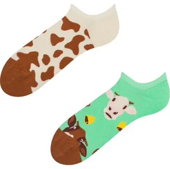 Dámské ponožky Veselé ponožky do tenisek Kráva a zvonec