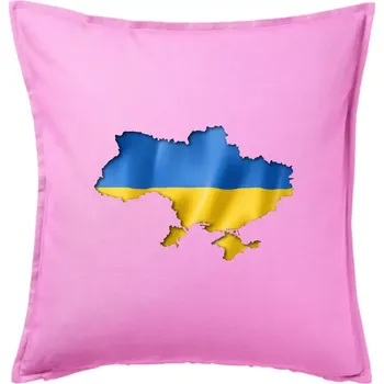 Polštář Ukrajina vlajka mapa - Polštář 50x50 - 50x50 - Pouze potah ( Růžová )