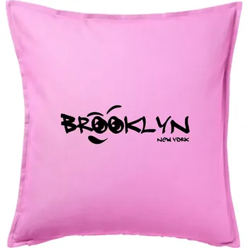 Polštář Brooklyn úsměv - Polštář 50x50 - 50x50 - Pouze potah ( Růžová )