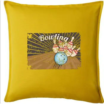 Polštář Bowling plakát - Polštář 50x50 - 50x50 - Pouze potah ( Žlutá )